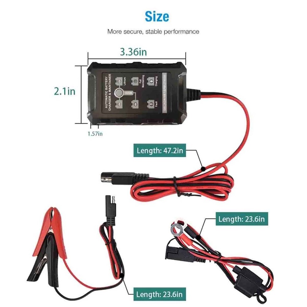 6V 12V 14.4V battery charger with timer protection function