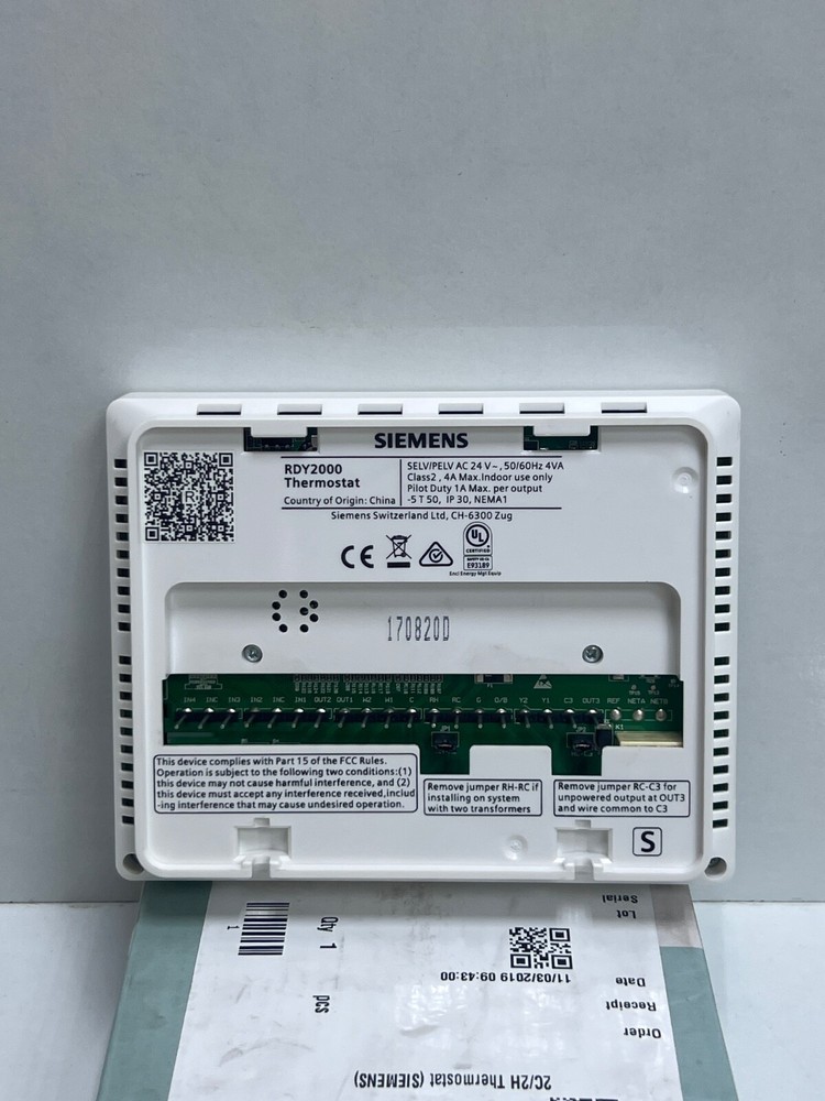 SIEMENS RDY2000 COMMERICAL THERMOSTAT