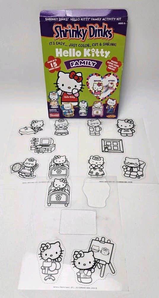 Vintage Shrinky Dinks Hello Kitty Plastic Pattern Sheets ONLY