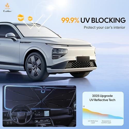 Umbrella Windshield Sun Shade for Car | Foldable Umbrella Medium Silver - Grey