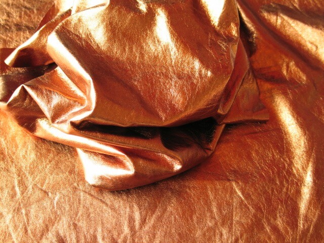 Metallic Thin Soft Lambskin Leather Hides Bronze
