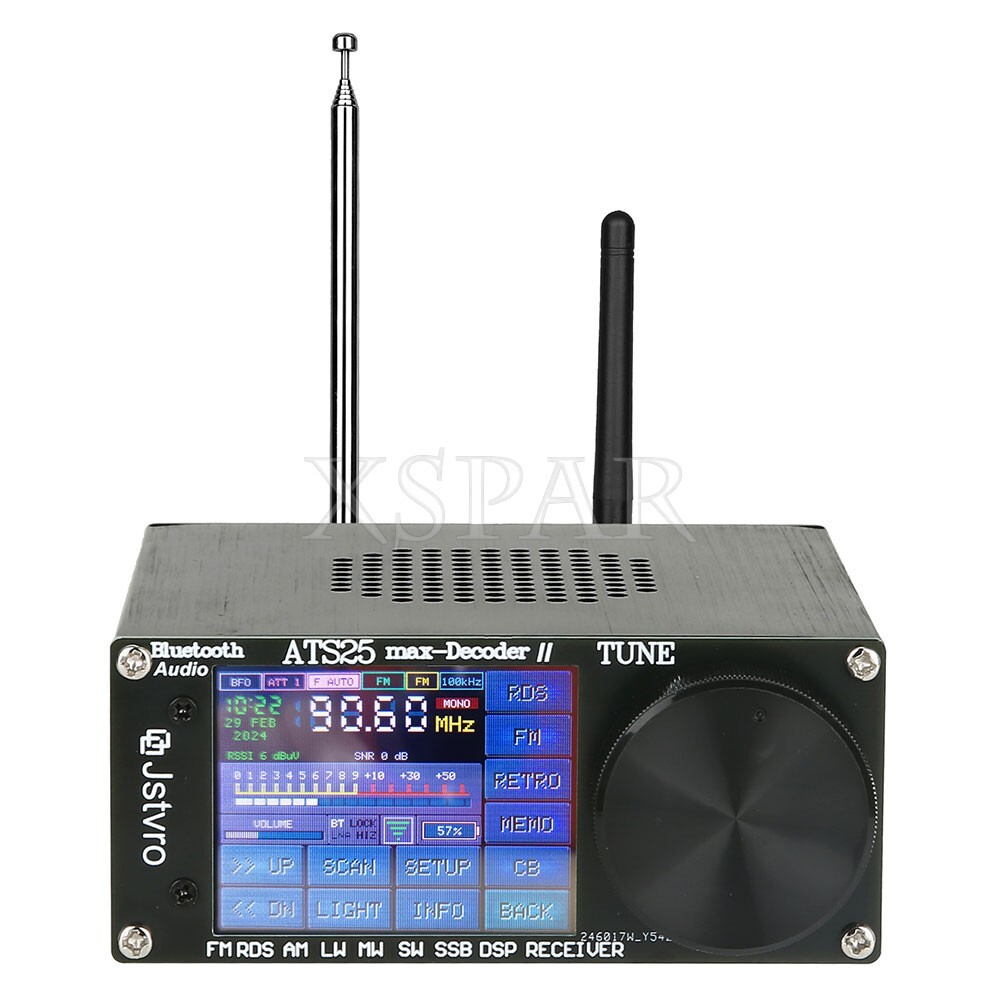 ATS25 Max Decoder II Bluetooth Full Radio Receiver FM SW SSB MW Touch Screen US☆