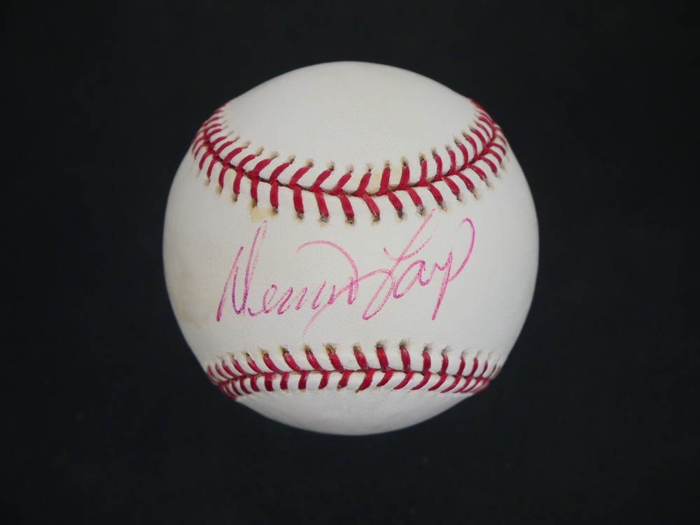 DENNIS LAMP SIGNED OMLB BASEBALL WITH PSA COA