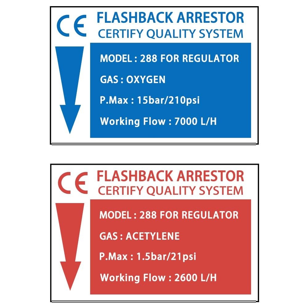 Uenede Oxygen & Acetylene/Propane Flashback Arrestors Set Regulator End...