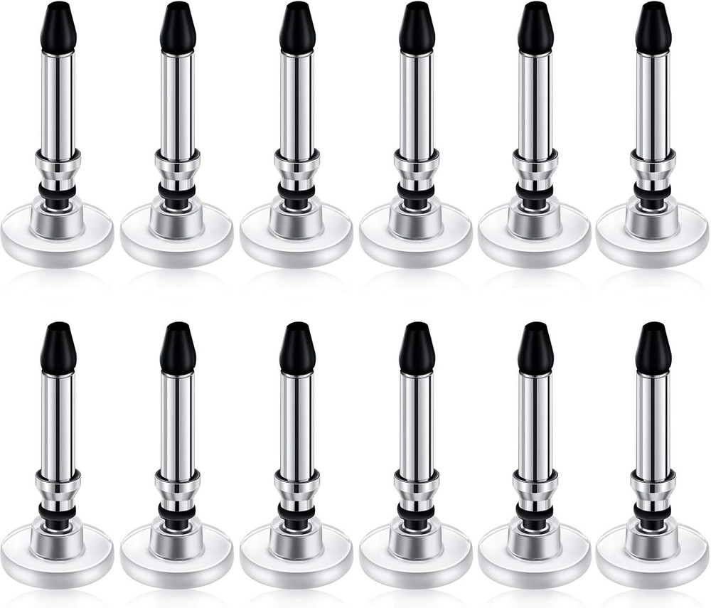 Stylish Black & Silver 12 Pcs Stylus Tips - Easy Install for Touch Screen Uses