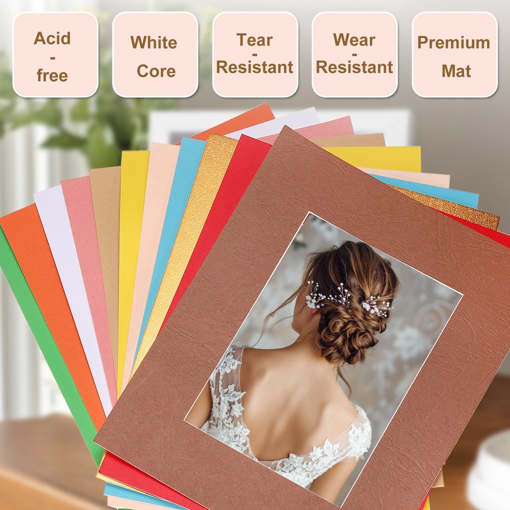 25Pcs Picture Mats, 8x10 Frame Mattes, Silver