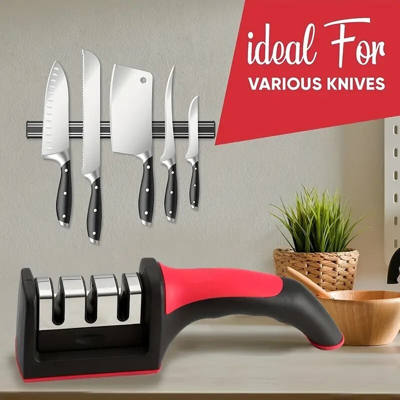 Knife Sharpener Priority Chef Version Kitchen All Knifes Blade 3 Section Tool