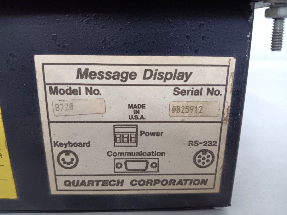 QUARTECH DIGITAL MESSAGE DISPLAY 8720 RS-232 DATAMATE TIME BASE GENERATOR