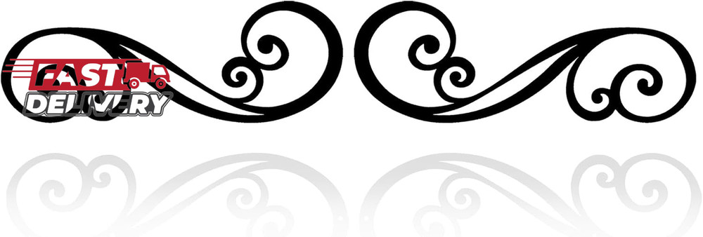 Metal Scroll Wall Art Decor Rustic Iron Wall Scroll Decorations Pair Scroll for