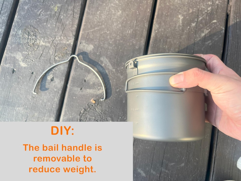 Titanium 1100ml Pot With Bail Handle