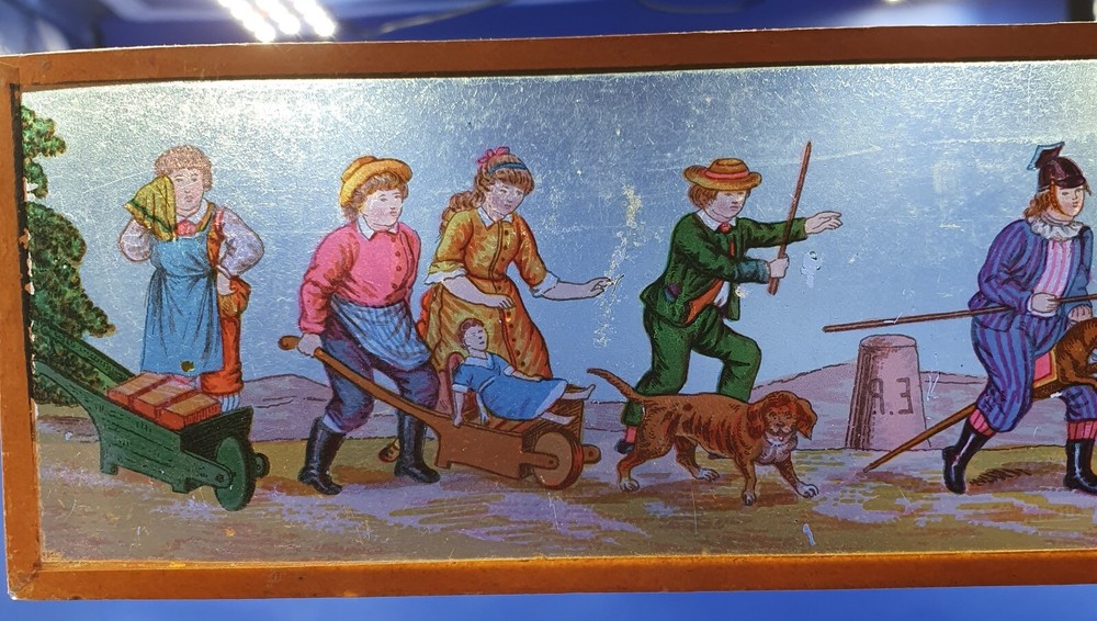 5 Vintage Glass Panoramic Magic Lantern Slides