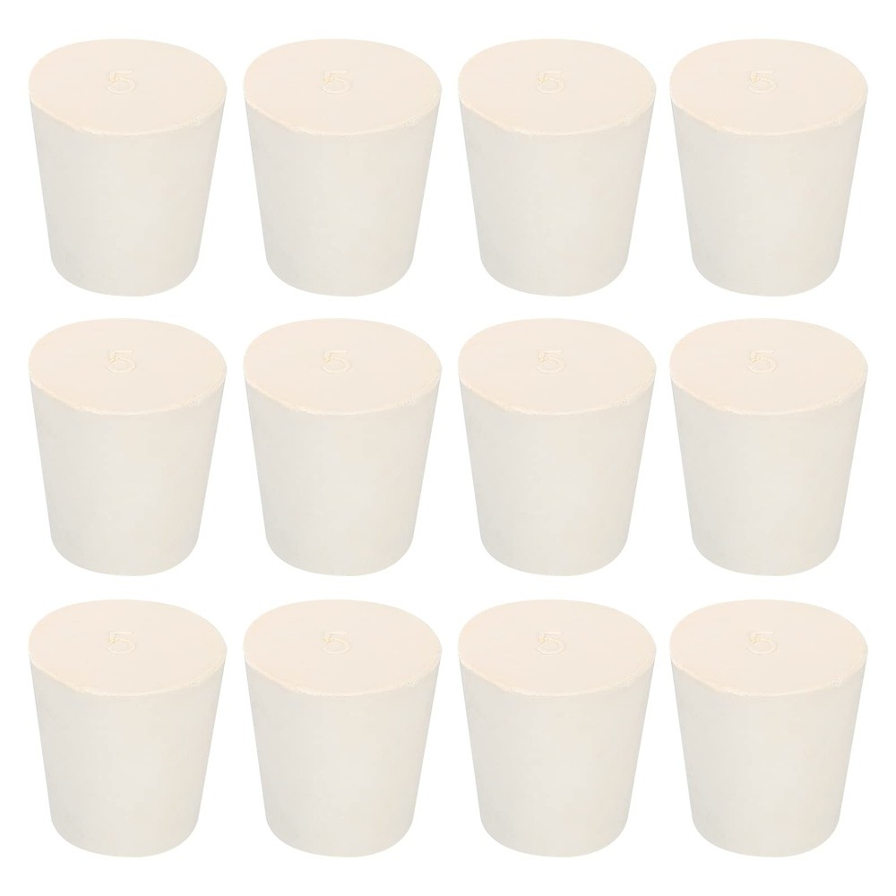 12 PCS 22-28mm White Solid Rubber Tapered Plug Test Tubes Bungs Stopper