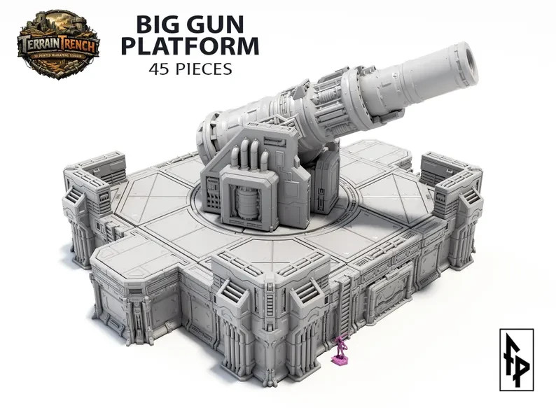 Big Gun Platform - Sci fi Structure Scenery Terrain 28/32mm