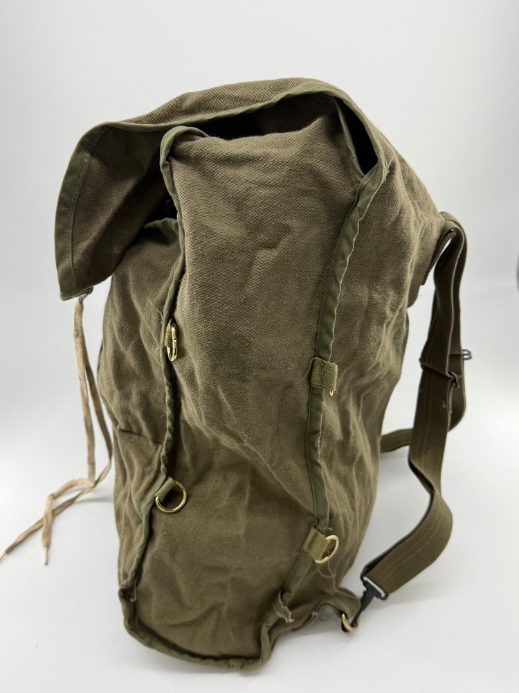 Vintage canvas army green backpack