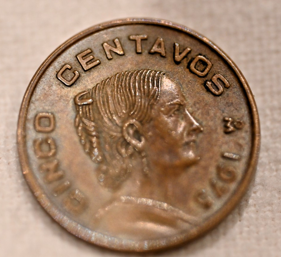Mexico 5 Centavos 1975Mo Brass
