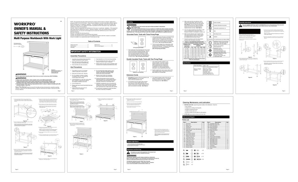 Multi-Purpose 48-Inch Workbench with Work Light, 3302