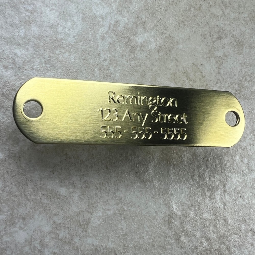 Custom Engraved NAME PLATE Engraved Dog Tags Personalized COLLAR BRUSHED BRASS