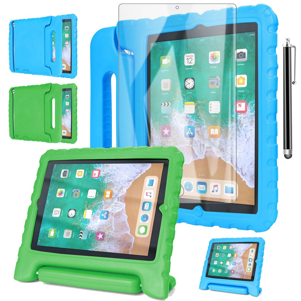 iPad 6th/5th Generation Case 9.7" Kids Shockproof Stand Cover + Screen Protector
