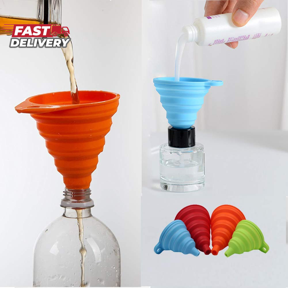 Kitchen Funnel Set 4 Pack Small And Large Kitchen Gadgets Accessories Foldable