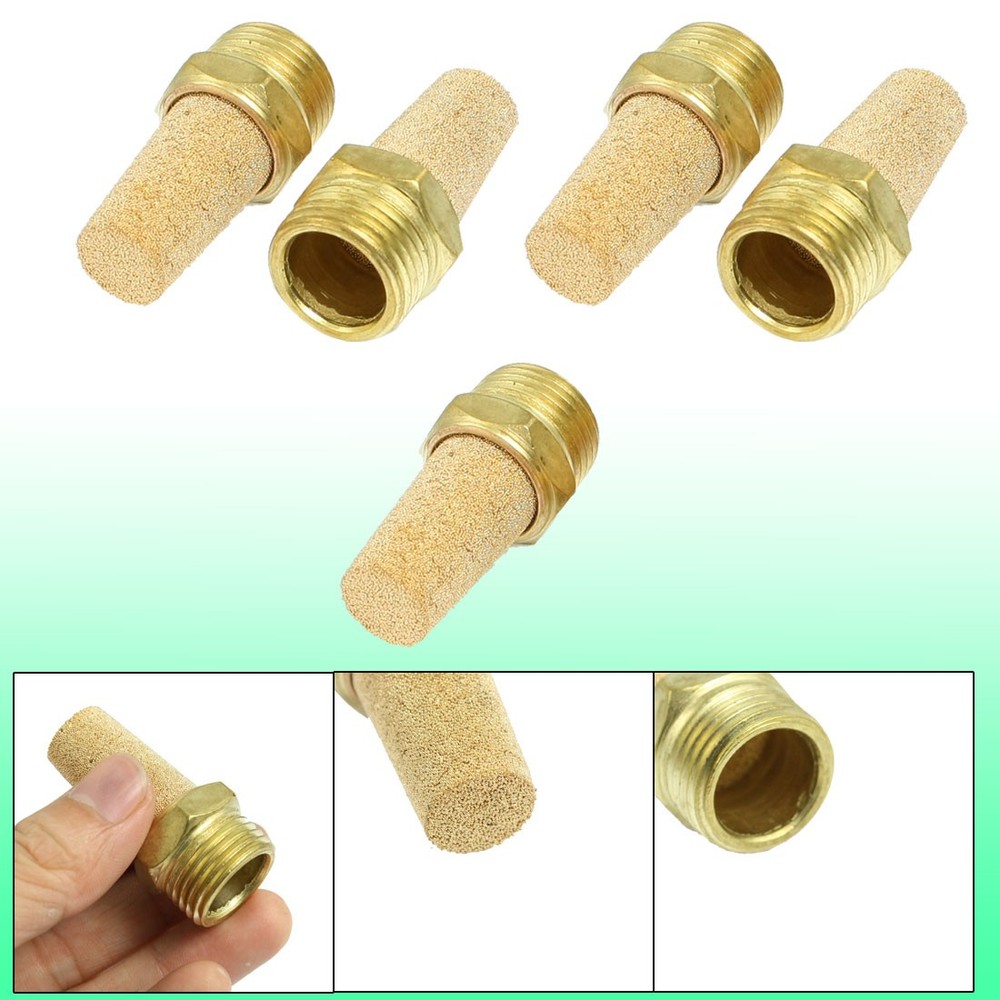 1/2" PT Thread Pneumatic Absorb Noise Exhaust Muffler 5Pack