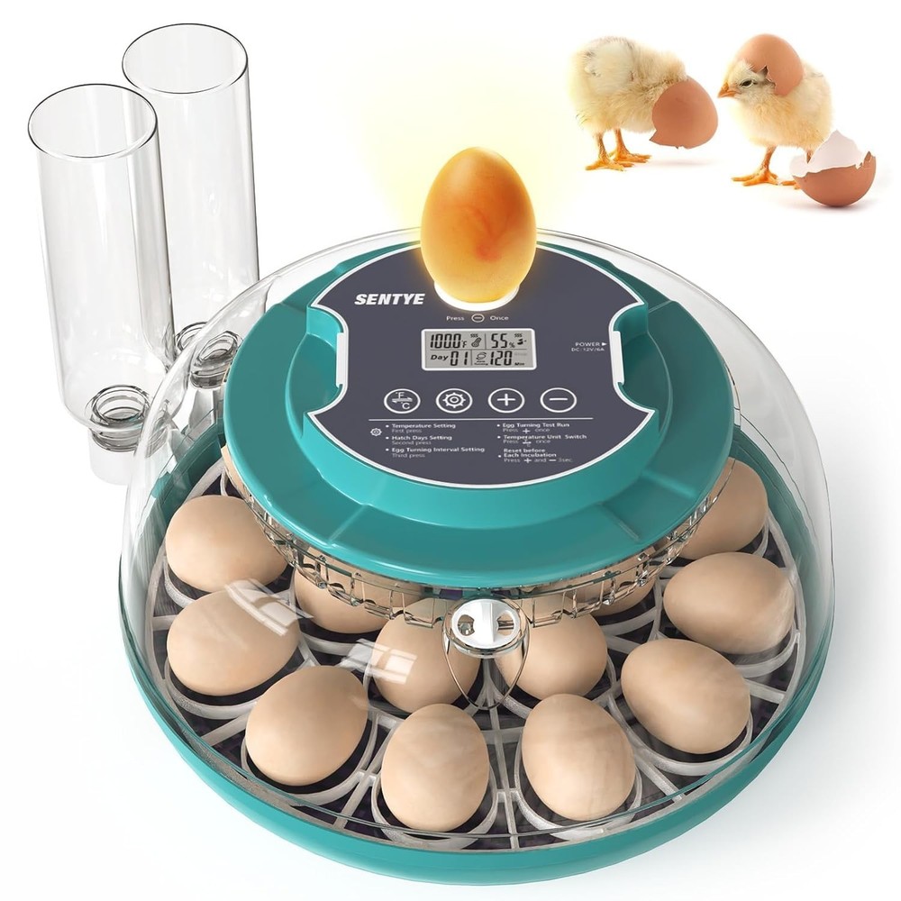 Automatic Egg Hatcher with LED Screen, Large Egg Incubator with Adjustable Tu...