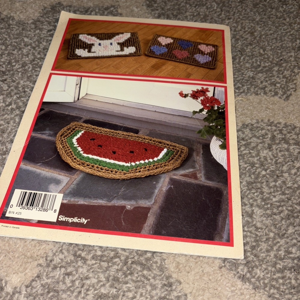 Vintage 1992 Simplicity Decorative Doormats Pattern Book