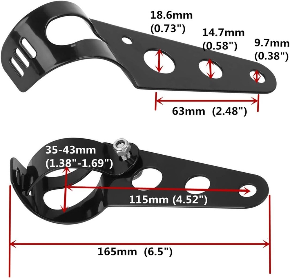 Universal 35mm-43mm Motorcycle Headlight Mount Brackets Fork Ear for Chopper ...