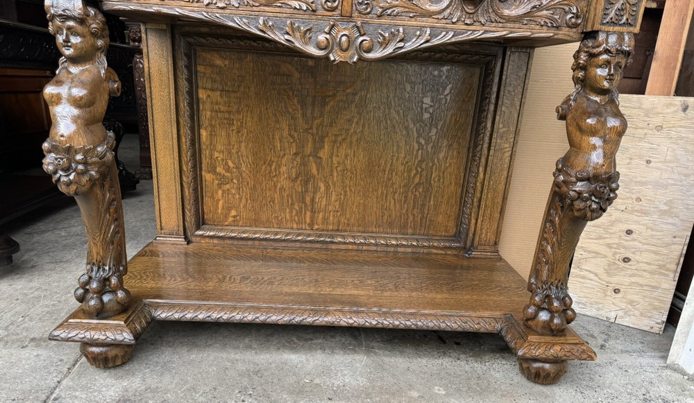 R. J. HORNER CARVED OAK MAIDEN SERVER