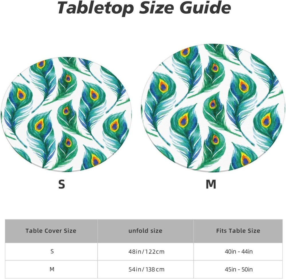 Round Fitted Table Covers Elastic Edge Circle Tablecloth for Dining Party