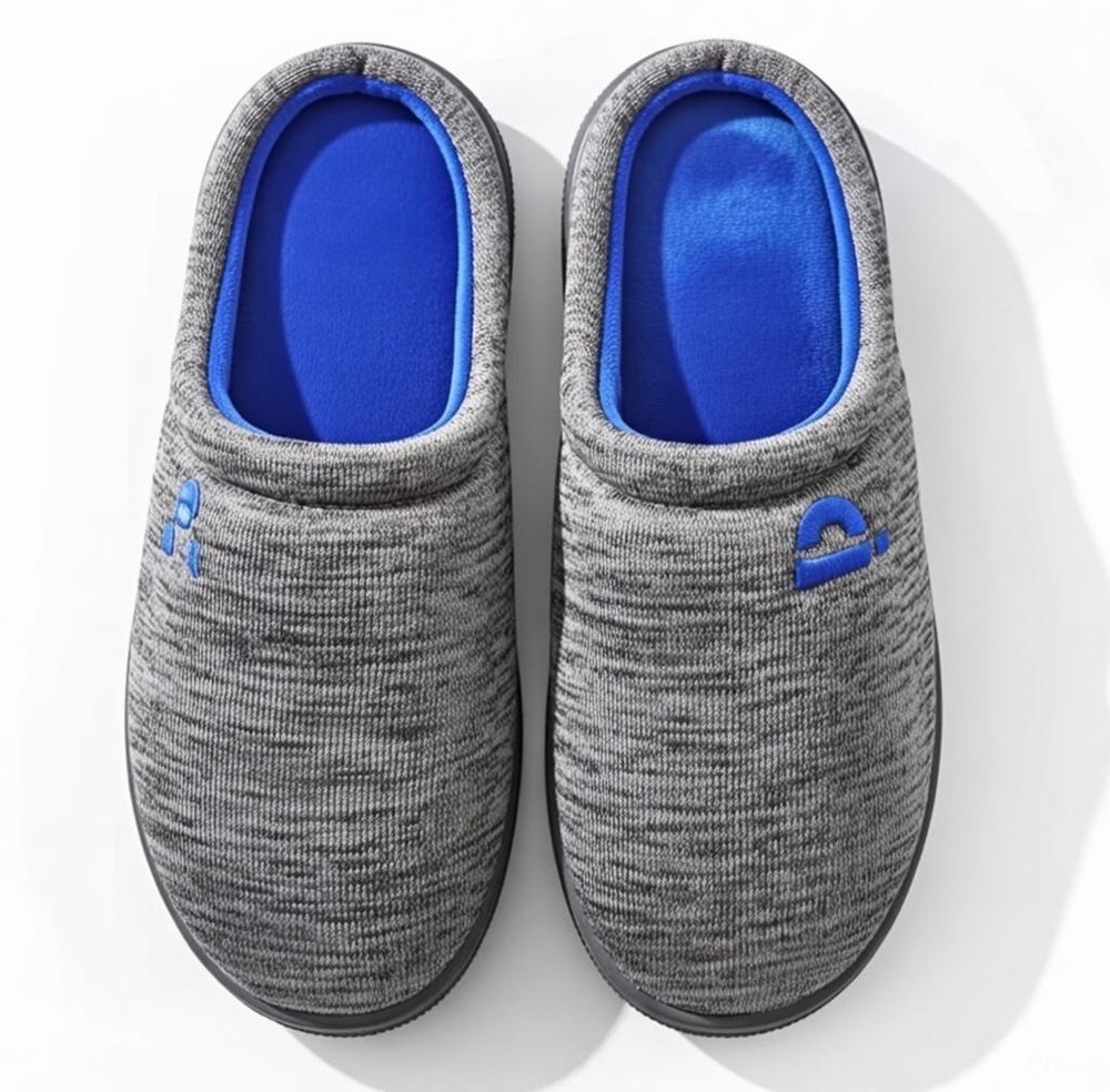 Memory Foam Slippers for Men - Gray Size 9 - 12 Cushioned Soft Comfortable