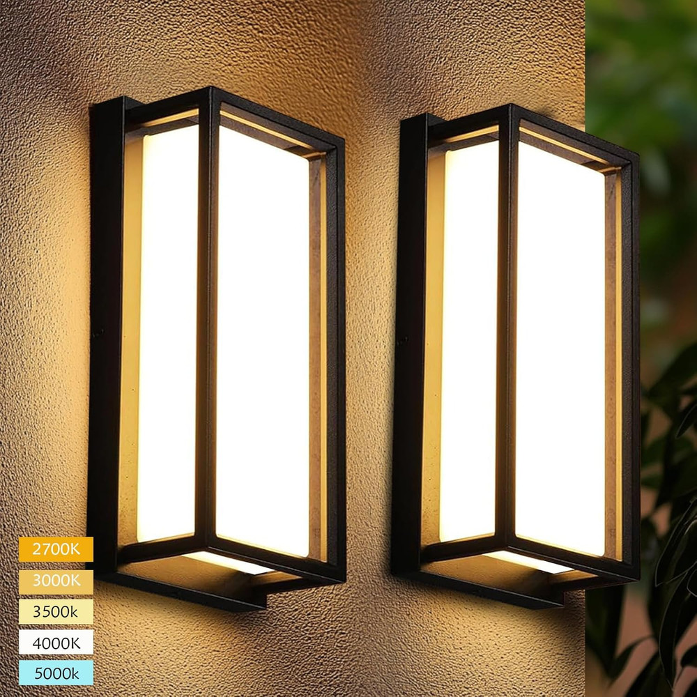 Dimmable Waterproof Outdoor Wall Light, 5 Color Temperatures, 1400LM