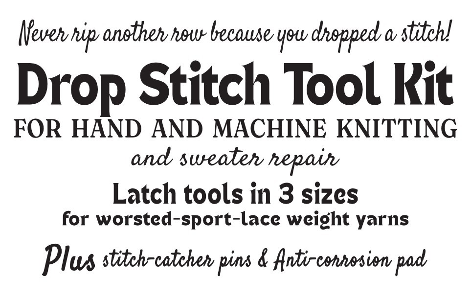 Drop Stitch Tool Kit: 3 Sizes plus Stitch Catchers & Storage Container