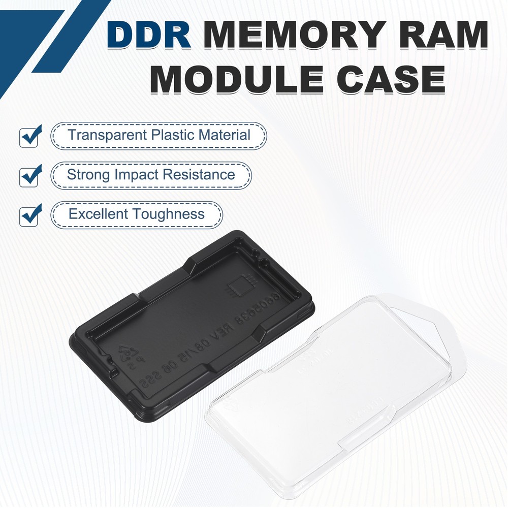 2Pcs Notebook DRR4/DDR5 Memory RAM Module Case Plastic Clamshell Antistatic Tray