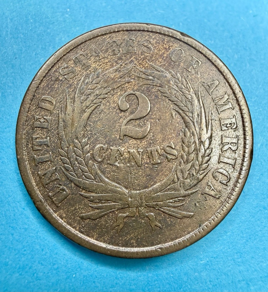1864 US Two Cent Copper Coin Historic Issue