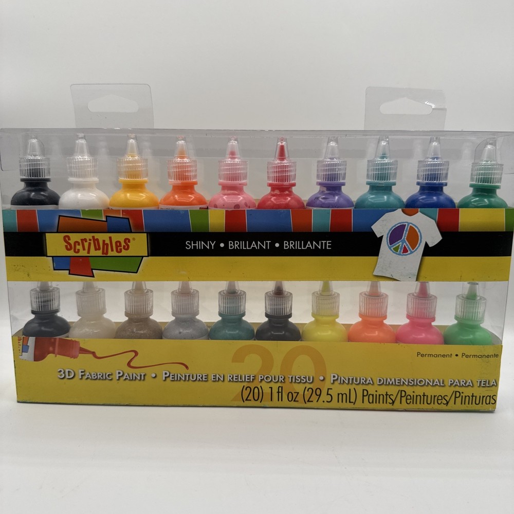 Scribbles 3D Fabric Paints 1oz 20/Pkg Shiny Brilliant
