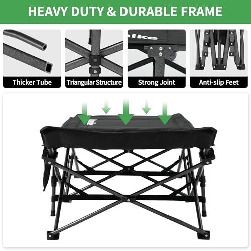 Folding Camping Cot for Adults GoWild Portable Sleeping Cot with Carry Black
