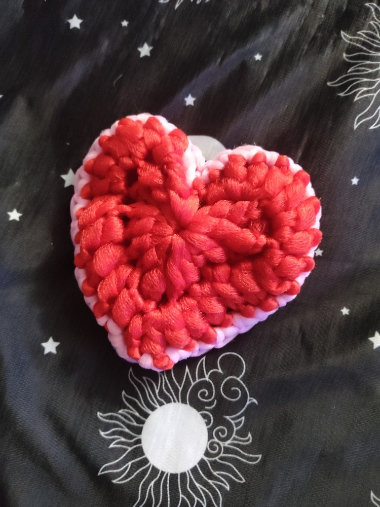 Handmade Crochet Heart-Shaped Dish/Body Scrubby