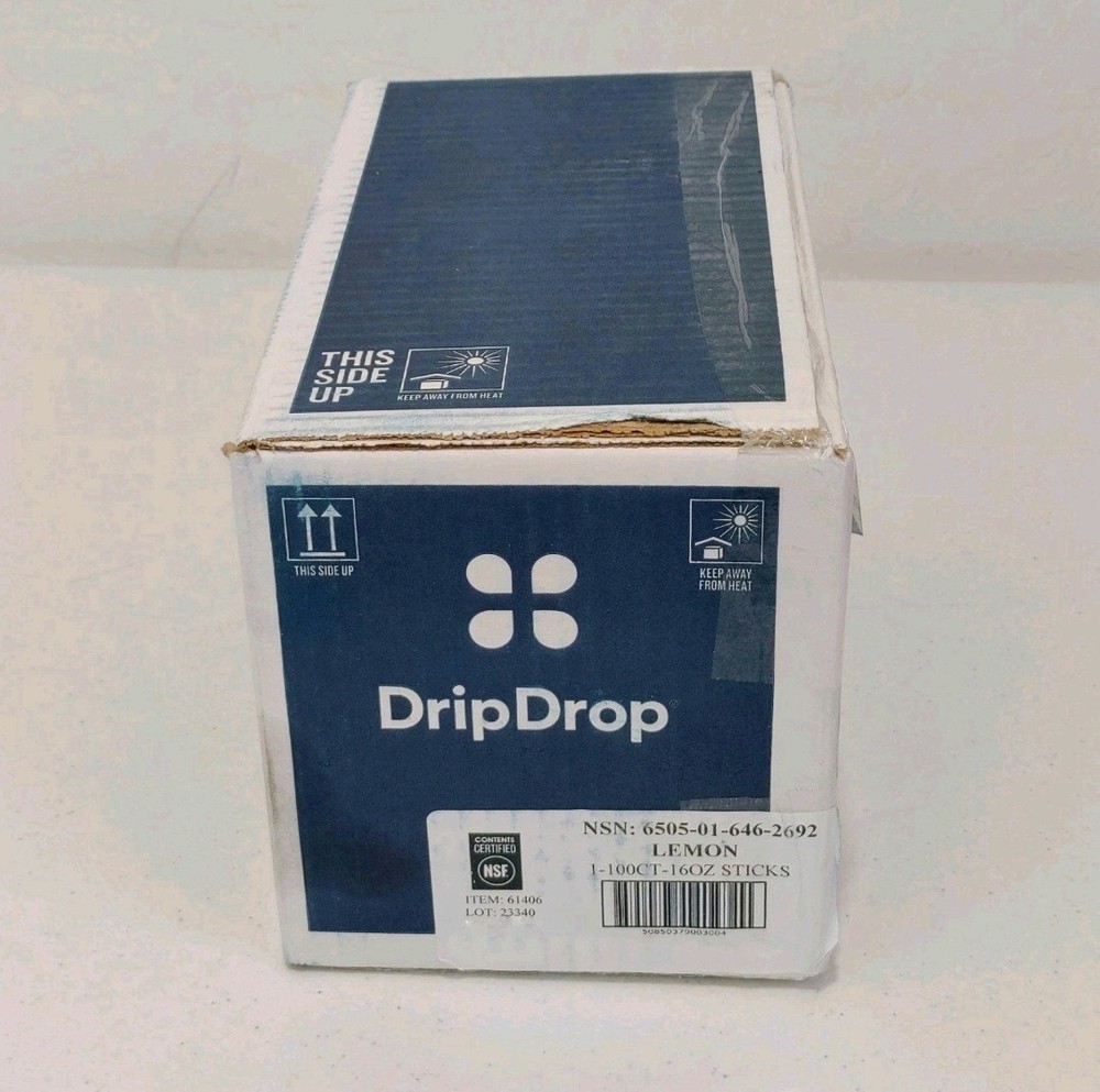 DripDrop Hydration Electrolyte Drink Mix 100 Packets - Lemon (03/2027)