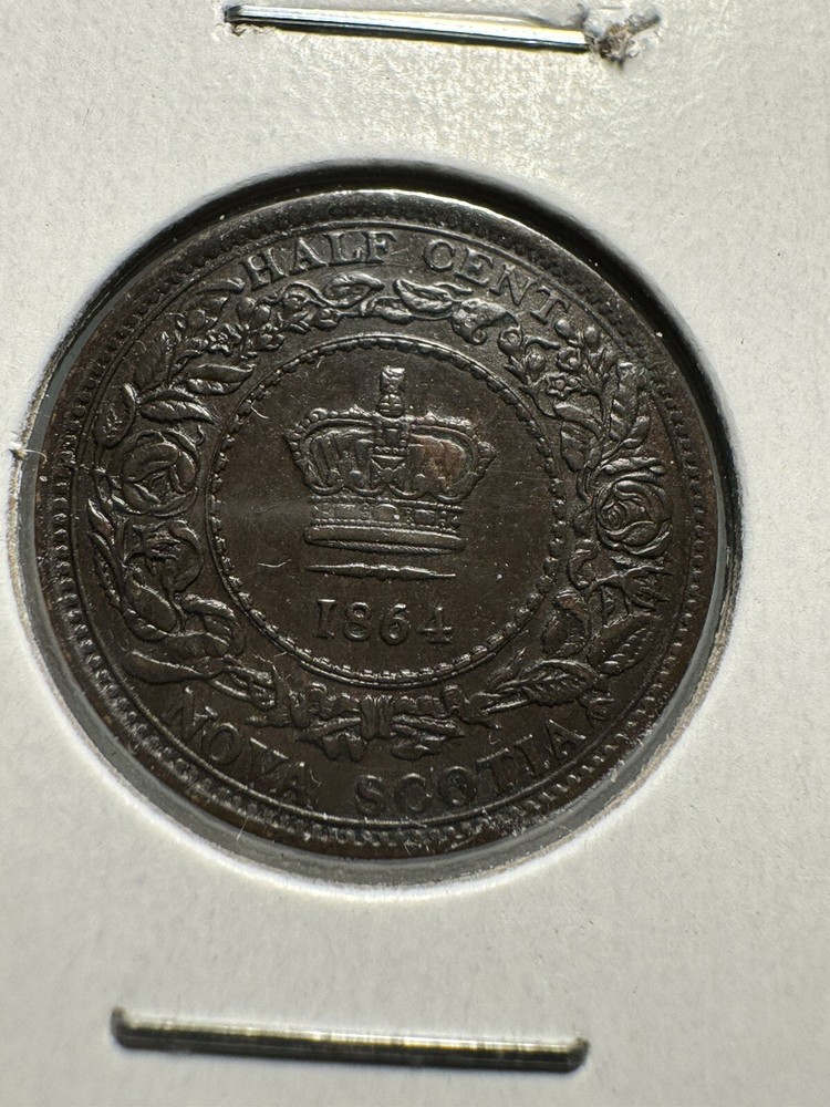 1864 1/2 HALF CENT NOVA SCOTIA HIGH GRADE!