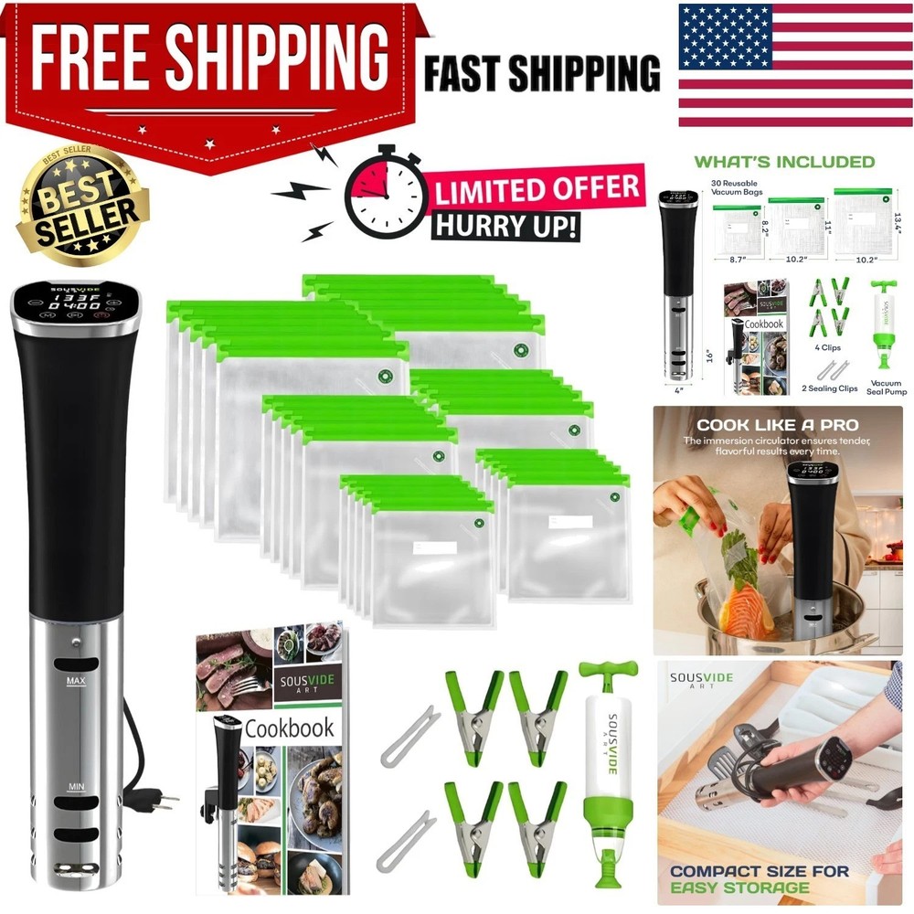 Stainless Steel Sous Vide Machine with Digital Timer for Precision Cooking