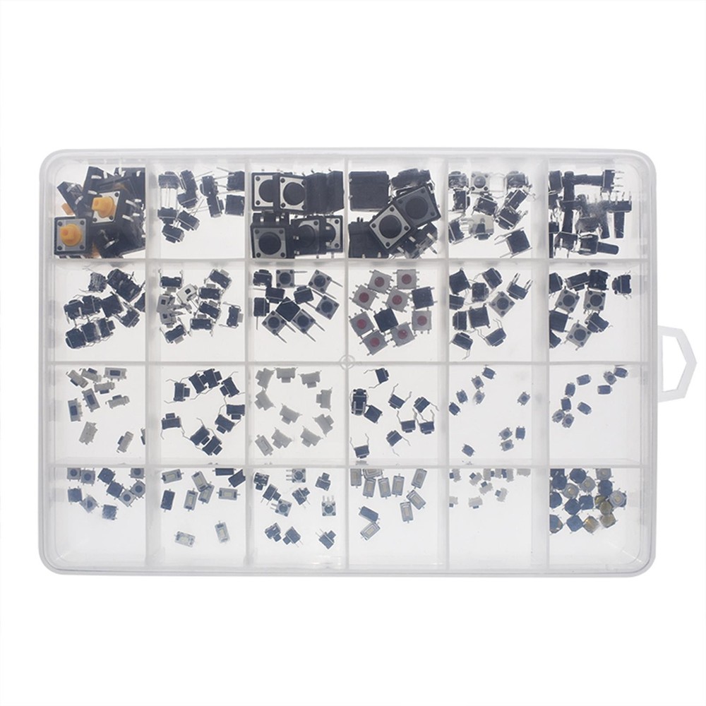 25-Type Micro Switch Push Tact Button ON/OFF Touch Button Switch Assortment Kit