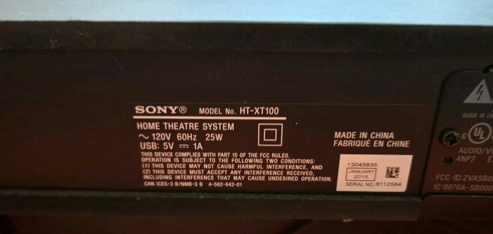 Sony HT-XT100 Home Theatre System
