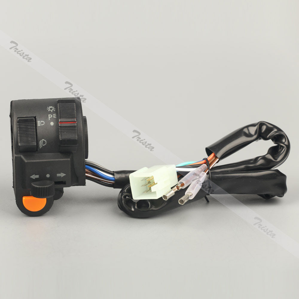 Motorcycle 7/8 Handlebar Horn Headlight Turn Signals Light Control Left Switch
