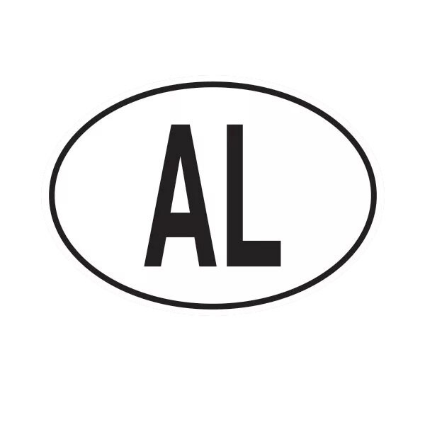 AL Albania Country Code Oval Sticker