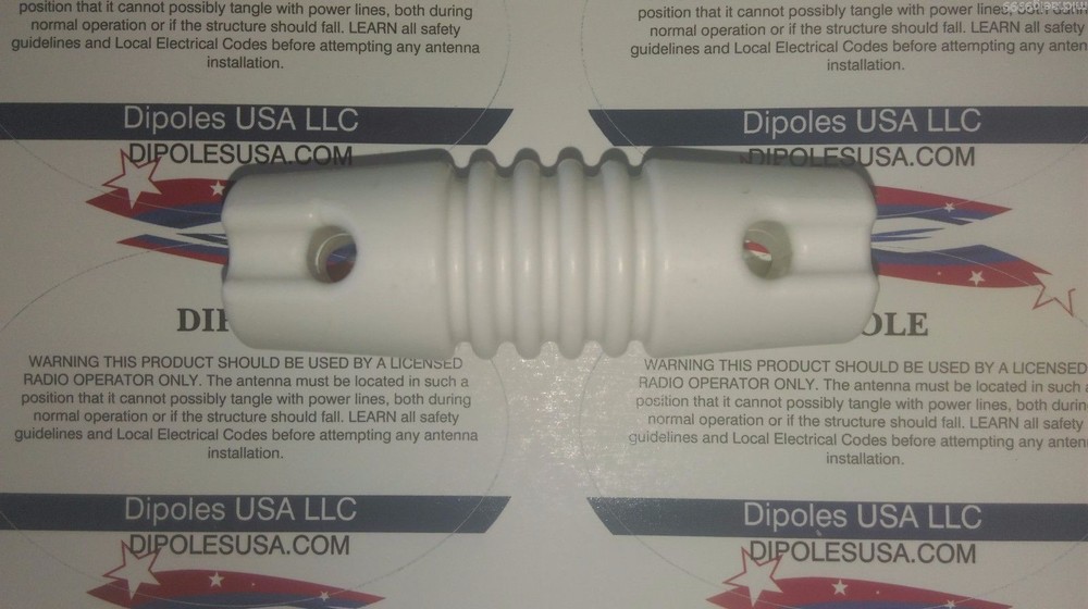 10 WHITE NYLON SOLID DOG BONE DIPOLE END INSULATORS. 3” LONG HAM CB SWL FAST