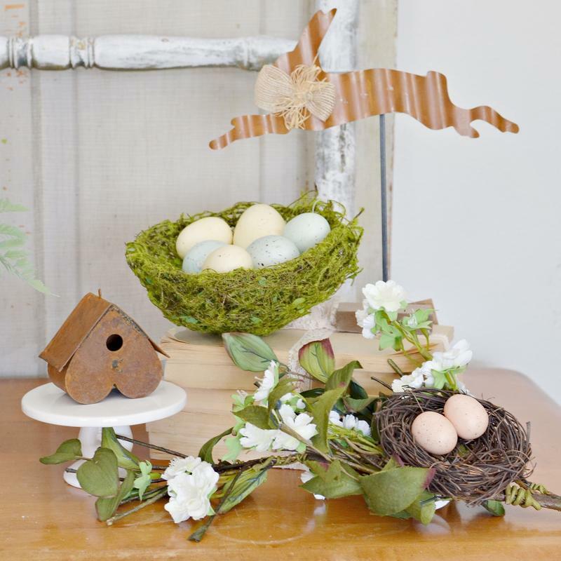 Artificial Nest with Eggs Blossom Spray | 1 Piece
