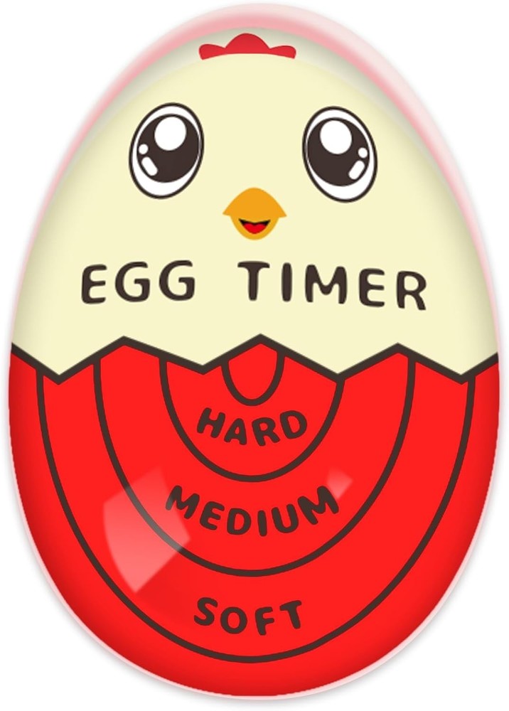 Precision Egg Timer with Color Change - Hard/Soft Boiled Eggs Made Easy, Red