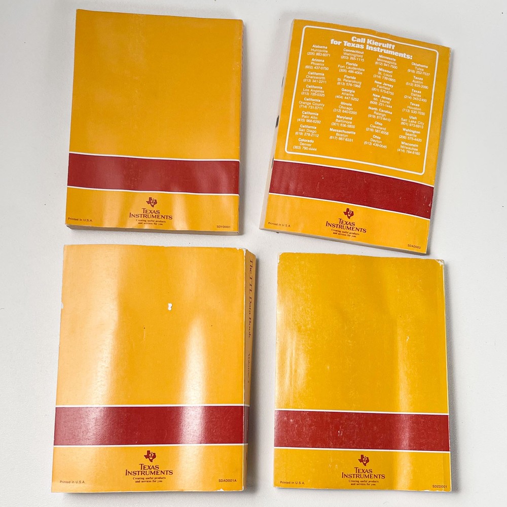 4 Texas Instruments TTL Data Books Schottky Bipolar Programmable Memory Logic