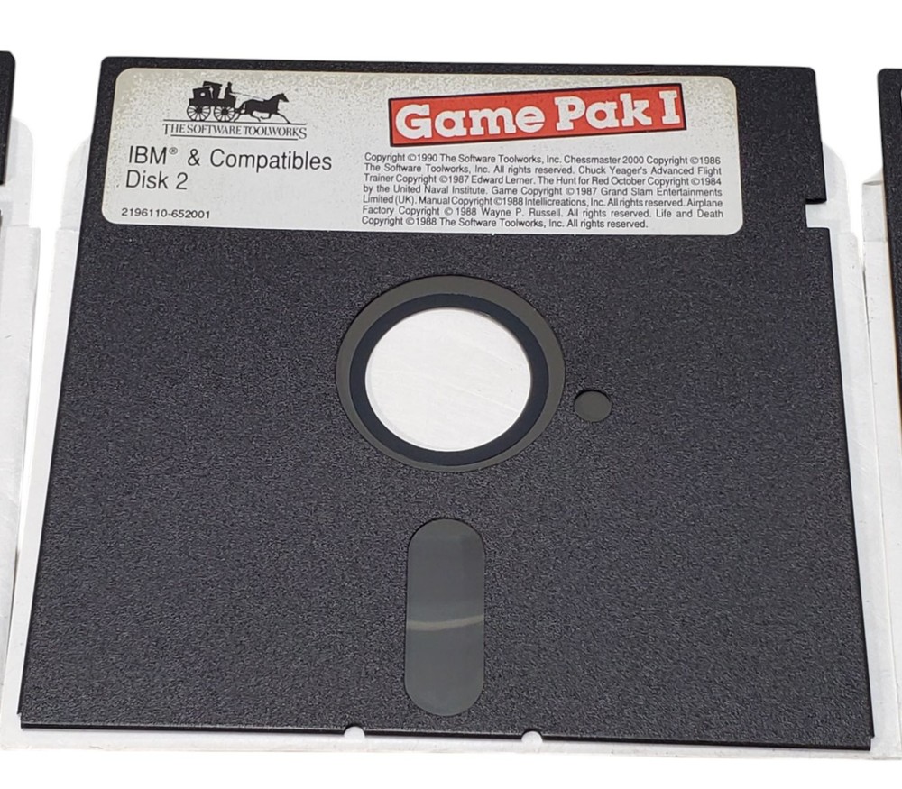Vintage Software Toolworks Game Pak I IBM DOS Computer Software 5.25 Disks HTF