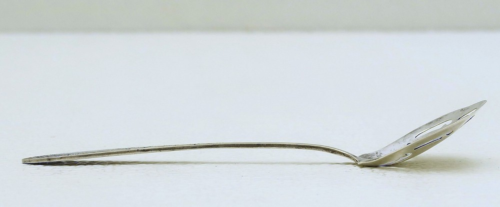 Pierced Silver Serving Straining Spoon Marked Weidlich circa 1920 No Monogram